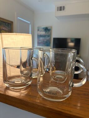 Nespresso Clear Glass Double-Walled Mugs - Clear Set of 4